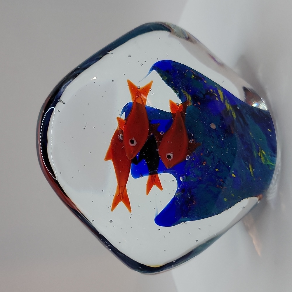 Glass Fish Aquarium Paperweight